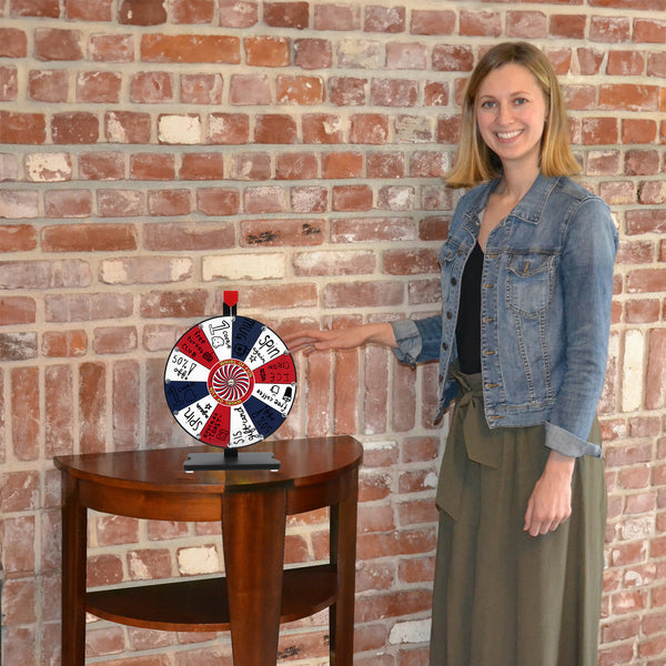 Prize Wheel 12-inch Table Top - American Flag Colors - Red White Blue